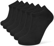 Closemate Ankle Socks for Men Women Bamboo Viscose Low Cut Socks Black Breathable Short Socks 6 Pairs(6Black, Size L)