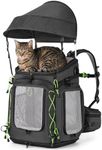 Pecute Travel Cat Backpack Carrier,Hiking Pet Backpack,Black,Up to 11 lbs