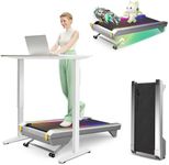 UREVO CyberPad Smart Walking Pad with 14% Auto Incline, Slim Under Desk Treadmill for Office Fitness, Brushless Motorized, Elegant Speed Lights, Spacious Surface, Digital Controller, AI-Powered App