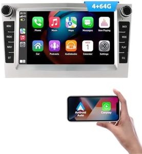 ESSGOO 4+64G Drahtloses Carplay und Android Auto Autoradio Für Vauxhall Opel Corsa C/D Zafira B Astra H Zafira b Meriva Vivaro Signum Combo mit 7 Zoll Touchscreen Bluetooth FM RDS GPS WiFi Silber