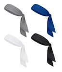 PAROPKAR 4 Pack Ninja Karate Headbands Adjustable Elastic Bandana Sweatbands Athletic Hair Wrap Bands for Men Women Use for Multi Sports Headbabnds (Grey Multi)