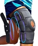 Sparthos Hinged Knee Brace - Relieves ACL, MCL, Meniscus Tear, Arthritis, Tendon Pain - Open Patella Design with Dual Metal Side Stabilizers - Support for Running, For Men and Women (Large)