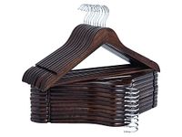 StorageWorks Wooden Coat Hanger, 20 Pack Heavy Duty Clothes Hangers, Walnut Color, Natural Wood Hangers for Shirts, Jackets, Pants, Suits