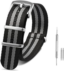 RoYiio Nato Watch Straps for Lug Width 20 mm, 22 mm, Stainless Steel Buckle, Comfortable, Breathable, Premium Ballistic Nylon Strap for Men and Women, 22mm