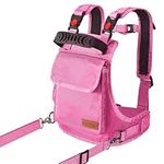 Odoland Ski and Snowboard Training Harness for Kids,Skiing Strap with Backpack,Adjustable Seat Strap and Easy Lift Handle,Speed Control Teaching,Perfect for Kid Beginners Boy and Girl,Pink