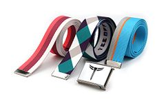 Teeoff 3 Pack Golf Web Belt Reversible Metal Buckle, New Silver Buckle #1, 47.2"