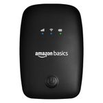 AmazonBasics 4G LTE Wireless Dongle with All SIM Network Support | Plug & Play Data Card Stick with up to 150Mbps WiFi Hotspot | 2100mAh Rechargeable Battery| SIM Adapter Included (Black)