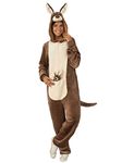 Rubies Adult Comfy Wear One-Piece Hooded Costume Jumpsuit, Kangaroo, Kangaroo, Small/Medium