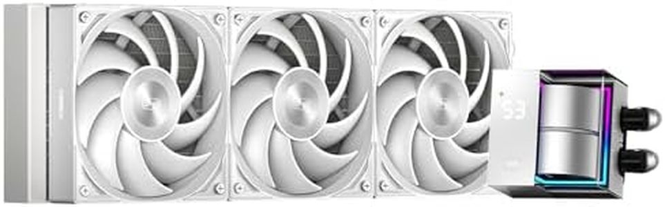 PCCOOLER CPS DS360 AIO Liquid CPU Cooler Liquid Cooling - 3 Pack F5 R120 Case Fans - Digital Monitor 360mm Liquid Cooler CPU for AM4 AM5 Intel LGA 1700/1851/20XX AIO Water Cooler (DS360 WH)