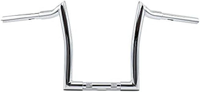 MoKitDora Sportster Dyna Softail 10” Rise Ape Hangers 1.25” Fat 1" Clamp Handlebar Meathook Bars for Harley XL 883/1200,1994-up Road King & 1998-2013 Road Glide, Chrome