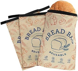 IMPRESA [3 Pack] Reusable Bread Bags for Homemade Bread - Double Seal Bread Freezer Bags to Lock in Freshness - Dishwasher & Washing Machine Safe Reusable Bread Bag - Bread Keeper Bag - Reusable