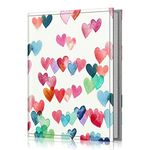 FINTIE Photo Album 4x6 Photos - 52 Photos Small Mini Capacity Premium Vegan Leather Cover Photo Album, Portable Wallet Photo Album for Family Wedding Boys Girls, Raining Hearts