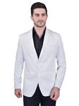 PRINT CULTR Men's Solid Cotton Full Sleeve Blazer for Men - For Festive/Wedding/Party | White | L | (PCB14-White-L)