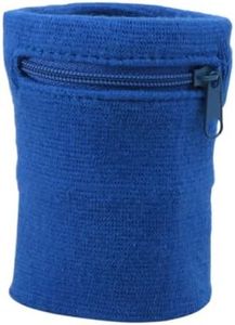 Suddora Zipper Wrist Pouch - Sweatband/Wristband Wallet for Keys, ID, Cards, Cash (Blue)