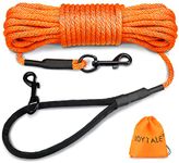 Joytale Long Training Lead for Dogs, 15/10/5M Strong Reflective Dog Training Leads with Soft Handle, Nylon Rope Long Line Dog Leads for Small and Puppy Dogs with 2 Hook Tie out, 15M, Orange