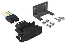 Erich Jaeger Road Tough™ 4-Way Flat Trailer Connector with Snap Self-Closing Lid Cover Heavy-Duty 12V 4-pin Trailer Tow Wire Harness Socket Kit with 7.8" Wires with WeatherLock™