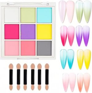 9 Color Nail Pigment Powder Set for Vibrant Ombre,Glitter Nail Art DIY Manicure Accessories Kit with Long-Lasting Shades