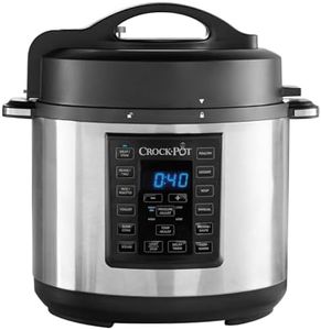Crock-pot Express MultiCooker 5.6lù, Programmabile, 12 funzioni pre-impostate, Cottura a Pressione, a Vapore, Slow Cooker e Rosolatura, Funzione Warm automatica, Argento-Nero