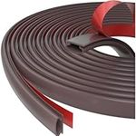 49 Feet Rubber Door Weather Stripping Door Seal Strip for Small Gaps, D Shape Door Insulation Strip for Door Frame, Door Soundproofing Weatherstripping Door Jamb Weather Strip Replacement(Brown)