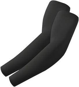 Autofy AeroX 300 GSM Outdoor Indoor Use Unisex Arm Sleeves UV Tan Protection for Men Women Children with Compression & Cooling Effect (Pack of 1-2pcs) (Black)
