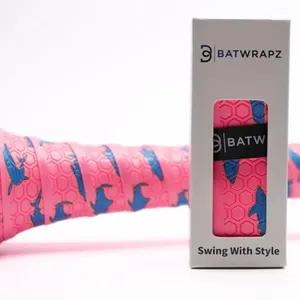 BatWrapz Bat Grip Tape for Baseball - Softball 1.1 mm Precut and Pro Feel Bat Grip Tape Replacement for Old Baseball bat Grip â€“ Add a Personal Touch to Your Bat and Swing with Style (The Shark)