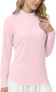 Roadbox Women's UPF 50+ 1/4 Zip Pullover, Long Sleeve Sun Protection Rash Guard Shirts, Quick Dry Workout Hiking Golf Tops