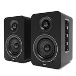 AZATOM Equinox M3 Powered Bookshelf Speakers, 2.0 Active, Bluetooth, Wired, Wooden Enclosure, Perfect for Music, Vinyl records, HiFi Home Theatre, Gaming, Laptops, PC, 60 Watts (Black)