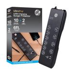 GE 14096 Surge Protector, 10 Outlet 2 USB