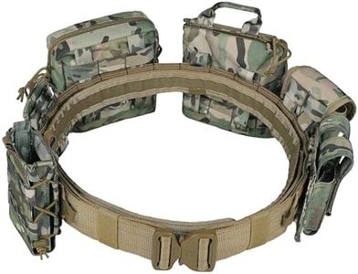 BOMTURN Tactical Battle Belt with Pouches Accessories Law Enforcement Duty Combat Military Utility Police Belt 8ps