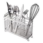 Adhesive 304 Stainless Steel Utensil Drying Rack, Toothbrush Holder Toothpaste Holder, Tool Organizer, Multi-Purpose Storage Basket - Rust Proof, No Drilling