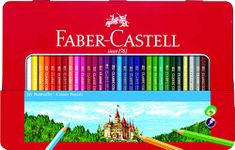 Faber-Castell Classic Colored Pencils Tin Set, 48 Vibrant Colors In Sturdy Metal Case - Premium Children's Art Products