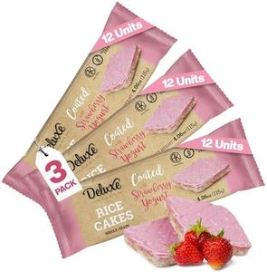 Deluxe & Bla Bla Thin and Crispy Strawberry Yogurt Chocolate Rice Cakes, Kosher Certified Dairy, Gluten Free, Nuts Free Snack Pack Of 3 (Pack of 3, Strawberry Yogurt)