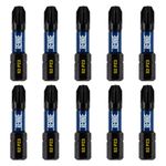 10 x Rennie Tools 32mm Long PZ3 Impact Screwdriver Driver Bits Set. Heavy Duty PoziDriv POZI No.3 Magnetic Screwdriver Bit Set. PZ3 Impact Driver Bits Pozidrive Screw Accessories.