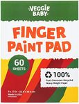 Veggie Baby Art Paper Pad for Finger Painting, Drawing and Coloring, 60 Sheets, Kid’s and Toddler’s Multimedia Paint Use, Unwaxed Heavy Stock for Crayons and Projects