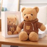 COLORS Teddy Bear Plush- cuddly soft toys - 30cm small brown bear - Cute Stuffed animal in T-shirt - Lovely Gift for Kids, Girls, boys, Girlfriend for Christmas, Valentine, birthday! (Brown-Choclate)