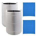 Fre.Filtor 2-pcs Replacement Carbon HEPA Filters & 2-pcs Fabric Pre-Filter for Blueair Blue Pure 411 / Blue 3210 / Joy S Air Purifiers