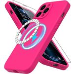 DEENAKIN iPhone 12 Pro Magnetic Case with Screen Protector and Enhanced Camera Cover,[Suitable for Magsafe] Soft Flexible Gel Rubber Bumper Protective Phone Case for iPhone 12 Pro 6.1" Hot Pink