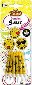 Vahine Bougies Anniversaire Smiley, 27 g - Lot de 15
