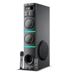 Intex 950-S Multimedia 95 W Bluetooth Tower Speaker | Wireless Karaoke Mic | Party Speaker & RGB Lights | LED Display & Bluetooth v5.1 | Fully Remote Control (Black)