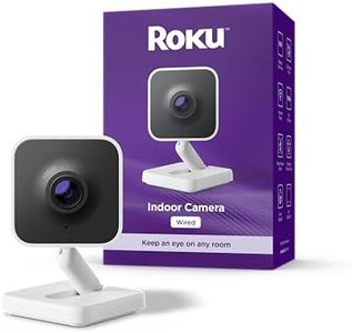 Roku New Indoor Camera 2024 - Home Security - 1-Pack - Wired Security Camera with 1080p HD Color Night Vision, Works with Alexa & Google, Motion & Sound Detection, WDR & WiFi 6