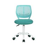 HOMYLIN Desk Computer Ergonomic Fabric Swivel Office Comfy Work without Arms Height Adjustable Study chair, Turquoise, Polypropylene, 1PC