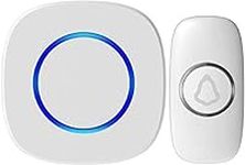 Wireless Doorbells for Home - RingPoint Classic Over 1000-Feet Range Wireless Doorbell, Waterproof Door Bells & Chimes Wireless, 32 Chimes, Adjustable Volume, LED (White, 1 receiver + 1 transmitter)