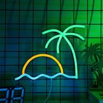 CoolGift Mart Sunrise Sunset Neon Sign, Beach Sun Palm Tree Dimmable LED Neon Light USB Powered, Decorations for Home Bar Cart Summer Beach Restaurant Man Cave, Gifts for Friends Family Kids