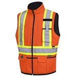 Pioneer V1022450-S Hi-Viz Reversible Insulated Safety Vest - Hi-Viz Orange, S