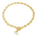 SYGA Women's Ethnic Style Waist Chain Simple Diamond Patch Belt For Saree,Dress Decorative Girdle Metal Kamarband (Gold)