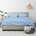 Giza Sheets Full Size Sheets,100% Giza Egyptian Cotton Sheets-Full Size Giza Cotton Sheets to fit Upto 15 inch Extra Deep Mattress 4 Pcs (Blue Light)