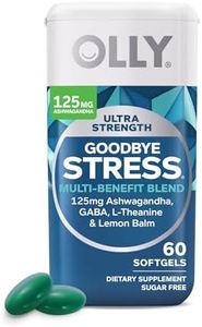 OLLY Ultra Strength Goodbye Stress Softgels, GABA, Ashwagandha, L-Theanine and Lemon Balm, Stress Relief Supplement - 60 Count (Packaging May Vary)