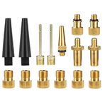 15pcs Bike Pump Adapter, Inflation Adapter Set Pump Adapter Valve Adapter Schrader Valve Presta Valve, Woods Valve for Bikes Tire Inflator Air Pump Compressor