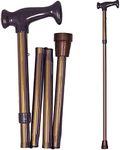 DMI Adjustable Folding Cane with Ergonomic Handle, Lightweight, Sturdy and Support up to 250 pounds, Great for Travel, Walking Stick, Bronze