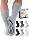 Pembrook 6 Pairs Diabetic Socks with Grippers for Men & Women - 12 Colors Neuropathy Socks for Women | Edema Socks